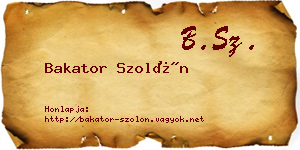 Bakator Szolón névjegykártya